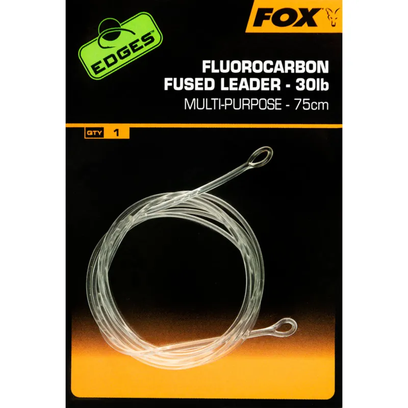 Bestel Nu Fox Edges Fluorocarbon Fused Leaders 75cm
